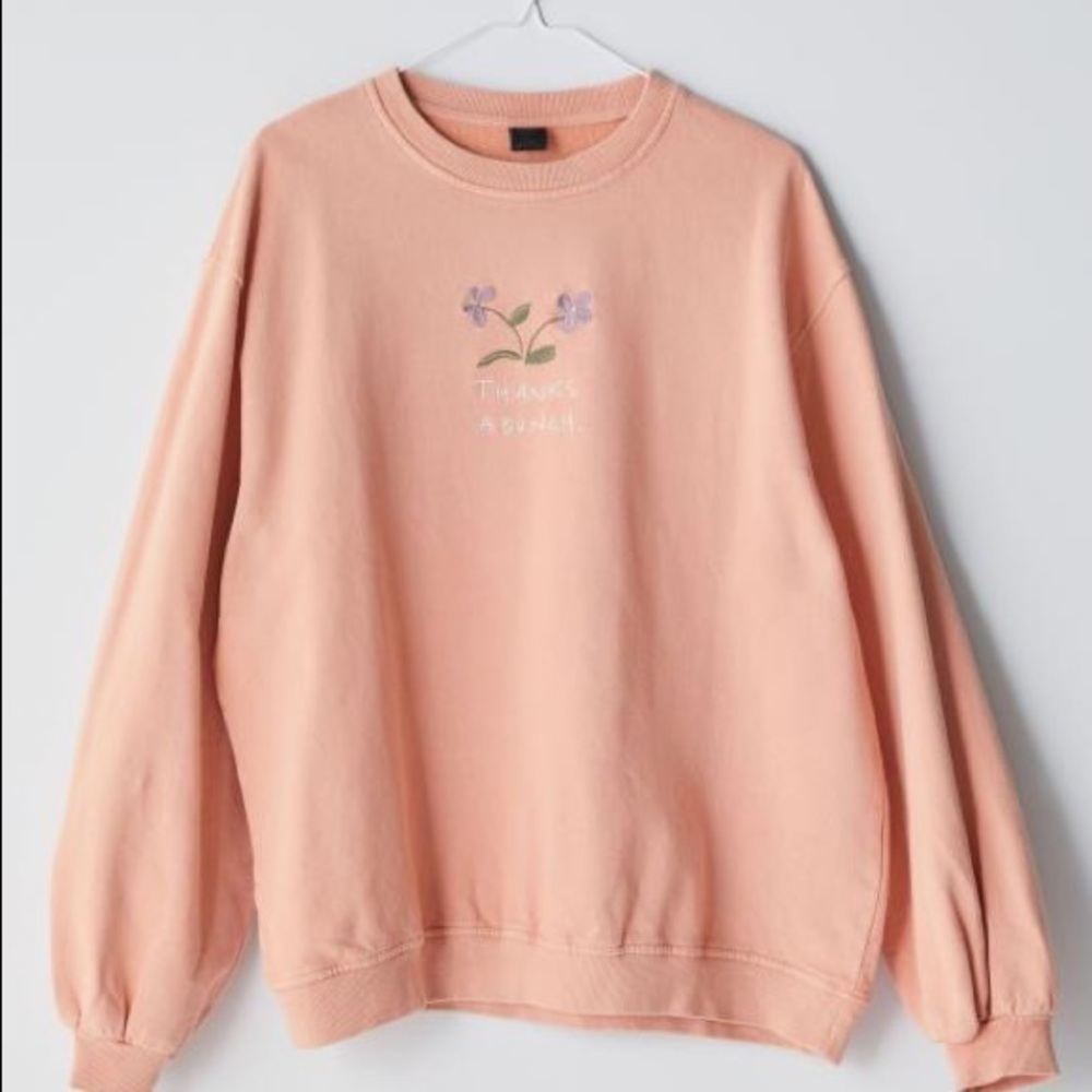 Thanks a bunch pink sweatshirt urban outfitters